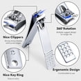 thumbnail image 2 of Nail Clippers Set Fingernail and Toenail Clipper Cutters for Men and Women, Professional Manicure Pedicure Grooming Kit, 18 Pieces Stainless Steel Nail Care Tools with PU Leather Travel Case, 2 of 5