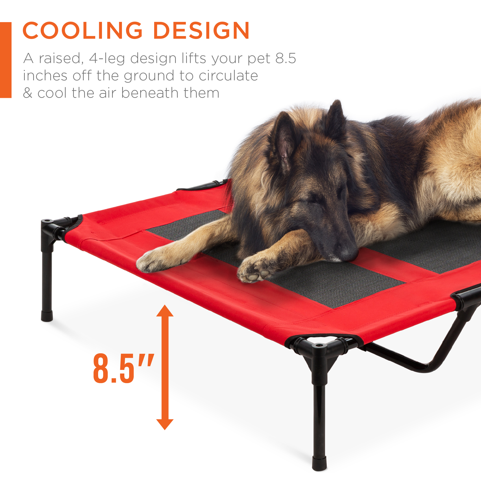 Best Choice Products 48-Inch Elevated Cooling Dog Bed, Red photo 3