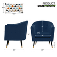 thumbnail image 3 of Magshion Barrel Chair, Modern Accent Chair with Pillow and Padded Seat, Upholstered Single Sofa for Living Room Bedroom Waiting Room Office, Navy Blue, 3 of 12