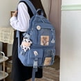 thumbnail image 3 of AMERTEER Women Preppy Style Patchwork Clear Backapck Student Large Rucksack (Purple), 3 of 6