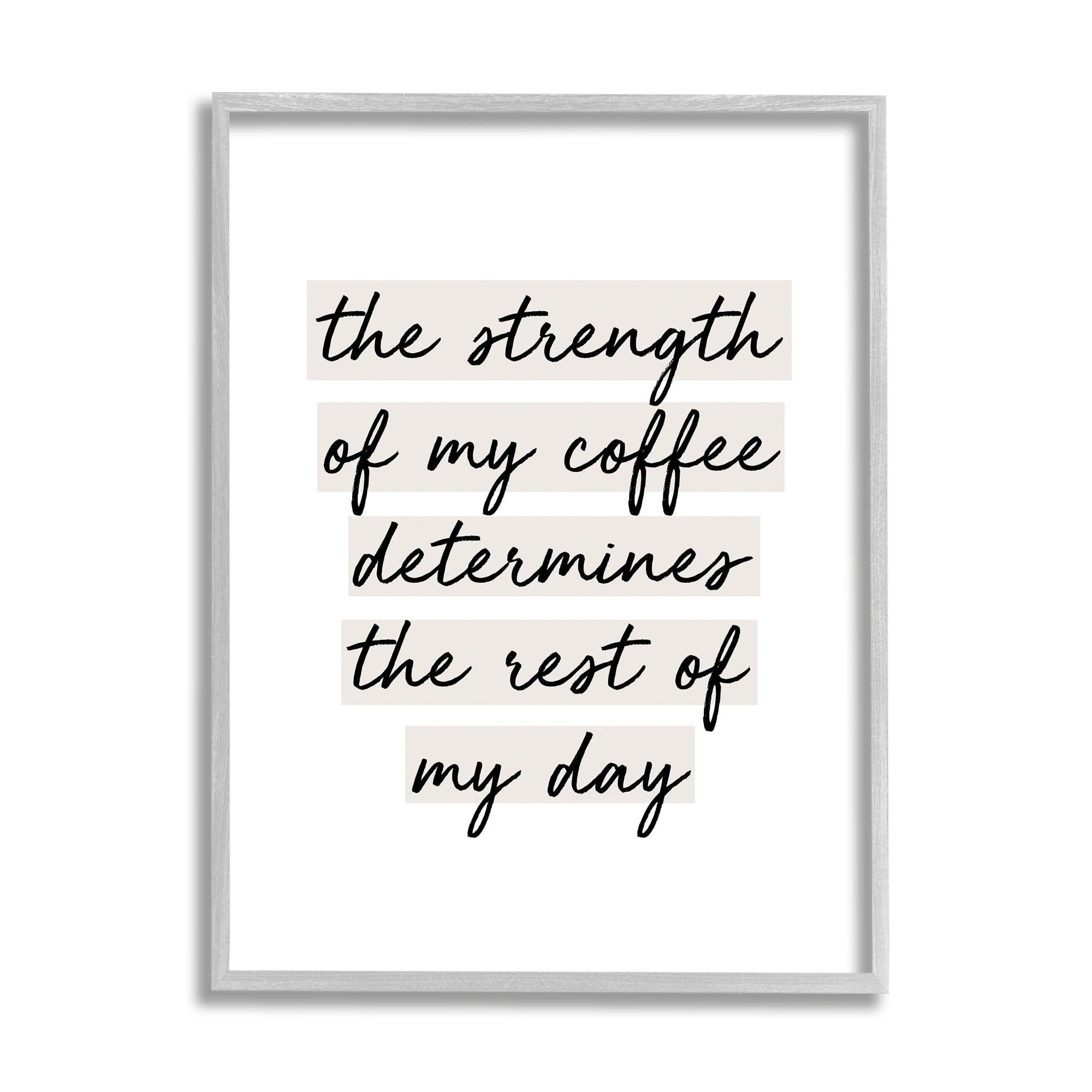SunDance Group, LLC Strength Of Coffee Morning Motivational Phrase Minimal Typography 24 in x 30 in Framed Painting Art Print, by Stupell Home Décor