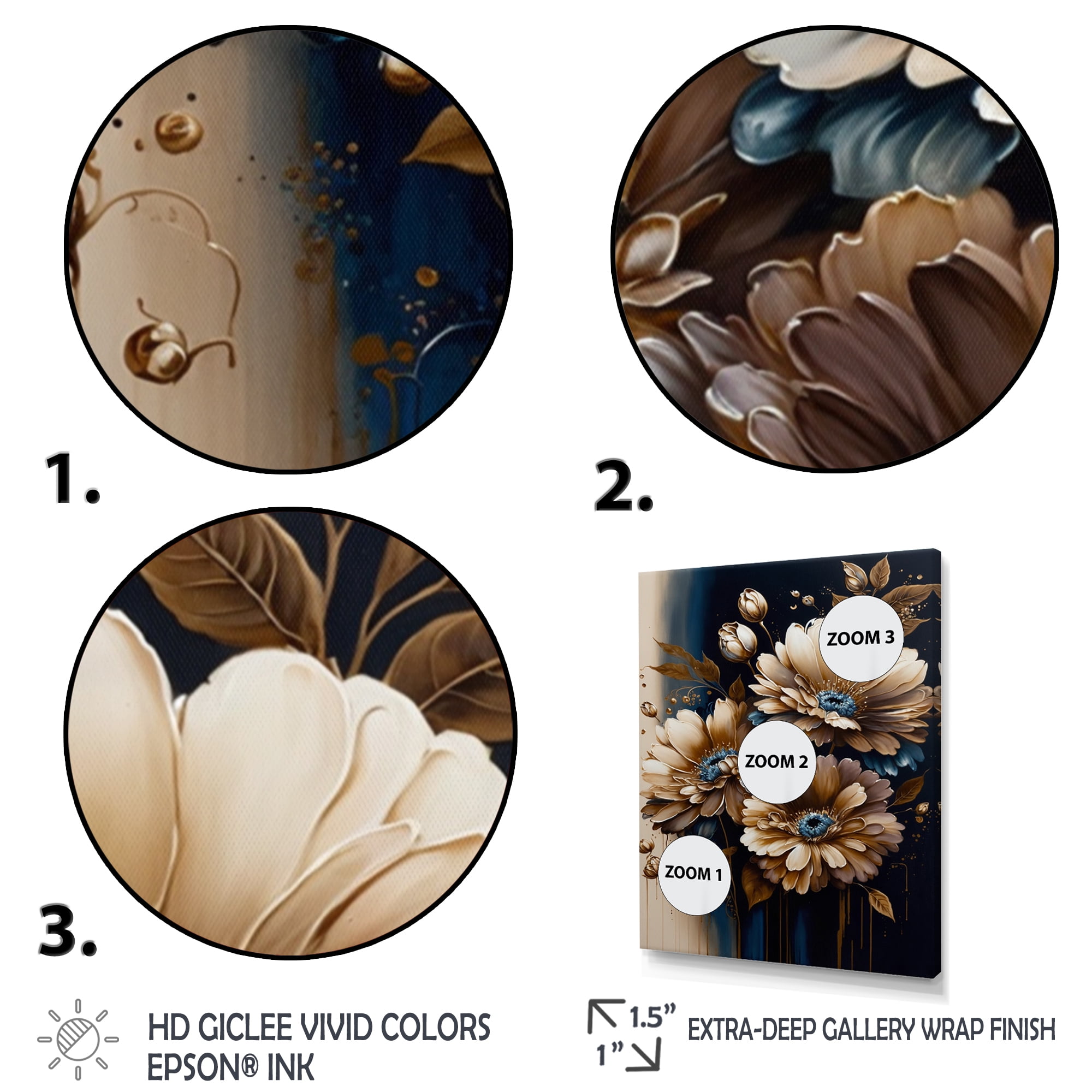 Designart Brown Daisy Bunch II Canvas Wall Art