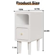 thumbnail image 4 of Narrow Nightstand, Solid Wood Night Stand with Drawers, White Mid Century Modern Nightstand, Small Beside Table with Open Storage Shelf for Bedroom (10 inch), 4 of 8