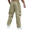 thumbnail image 6 of Stamzod Baggy Mens Sweatpants with Pockets Fashion Solid Color Summer Elastic Waist Cargo Pants Casual Loose Plus Size Workout Pants for Men Green S, 6 of 7