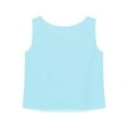 thumbnail image 4 of JanJean Débardeur d'Été Décontracté Sans Manches pour Femmes, Léger, en Chiffon, Col Rond, Bleu Clair 3TG, 4 of 6