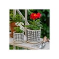 thumbnail image 4 of Patterned Ceramic Flower Pots with Saucers for Home Decor - Modern Planters and Pots for Indoor Plants - Decorative Planters for Kitchen and Outdoor Styling - Set of 2, 6", 5", Black & White, 4 of 14