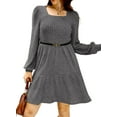 thumbnail image 3 of Fantaslook Fall Dresses for Women Square Neck Long Sleeve Dresses Casual Babydoll Sweater Dress, 3 of 8