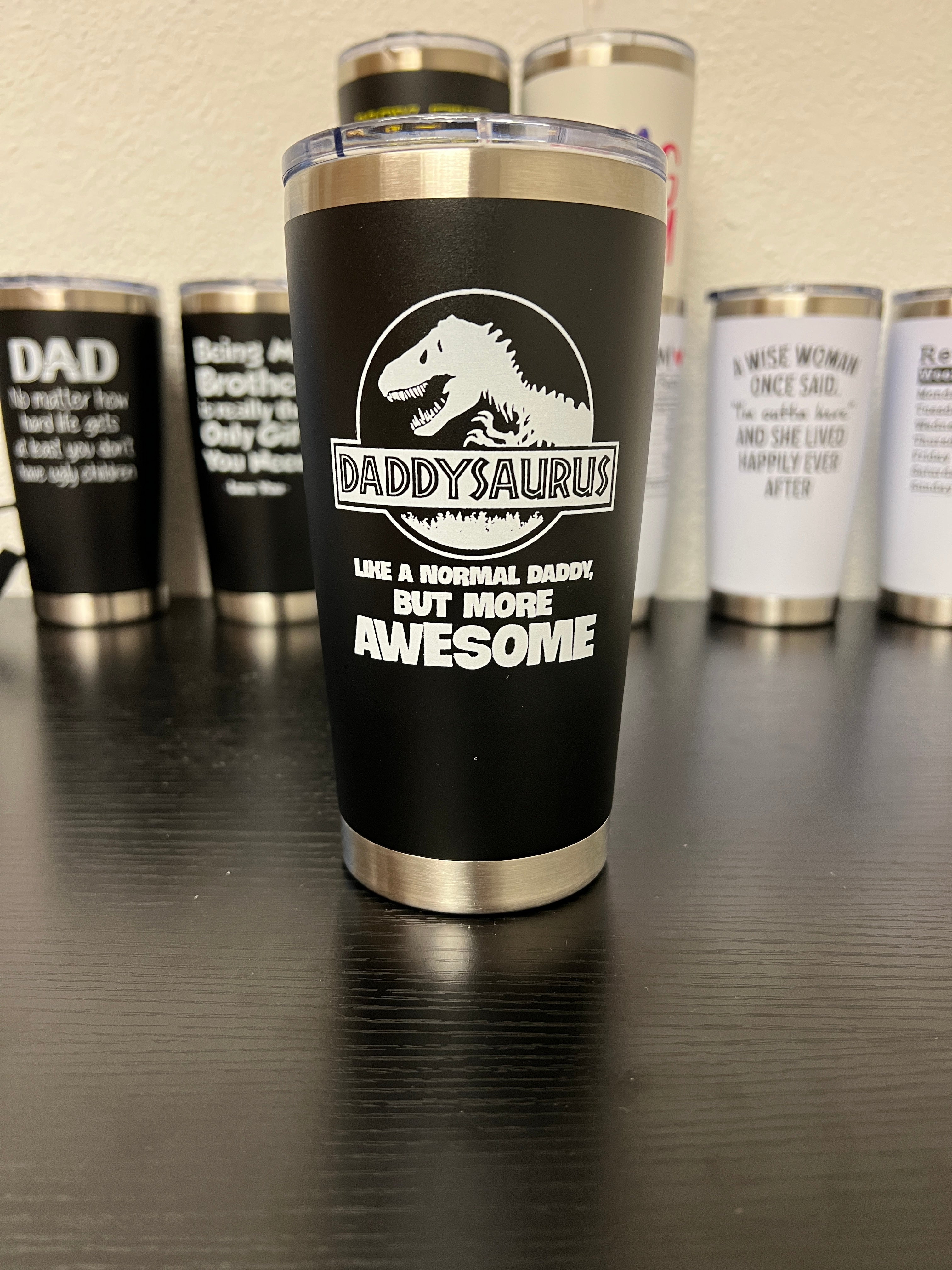 Valentine Gifts , DaddySaurus Gifts For Dad From Daughter Son Kids, 20 Oz Stainless Steel Insulated Travel Tumbler