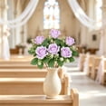 thumbnail image 6 of Fake Flowers Realistic Silkly Rose Bouquet, 7 Stems 12.99 Inch Artificial Faux Flower Arrangement No Fade, Waterproof for Wedding Bridal Bouquets, Photography, Home Centerpieces Decor, 6 of 6