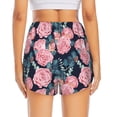 thumbnail image 4 of Uemuo Rose Flowers Pattern Women's Athletic Shorts High Waisted Running Shorts with Liner Pockets Gym Elastic Workout Shorts-X-Large, 4 of 9