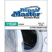 RepairMaster RMCW1O750 1 Year Extension Over 750 Dollars Clothes Washers Plan