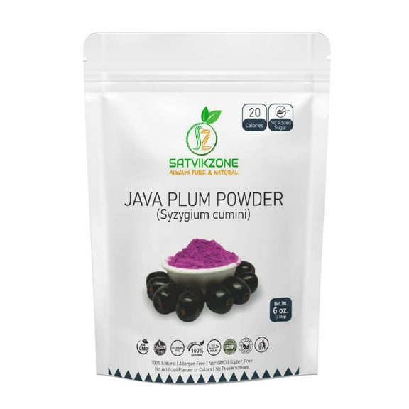 100% Natural Java Plum Fruit Powder, Exotic Garnish for Baking, Desserts & Smoothies | GMO-Free, Vegan, Gluten Free, Halal & Kosher Certified | 6 oz