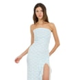 thumbnail image 2 of Forever 21 Women’s Strapless Lace Maxi Dress with Ruffle Side Slit, Fitted Bodice and Elegant Evening Silhouette for Parties and Special Occasions, XS-XL, 2 of 6