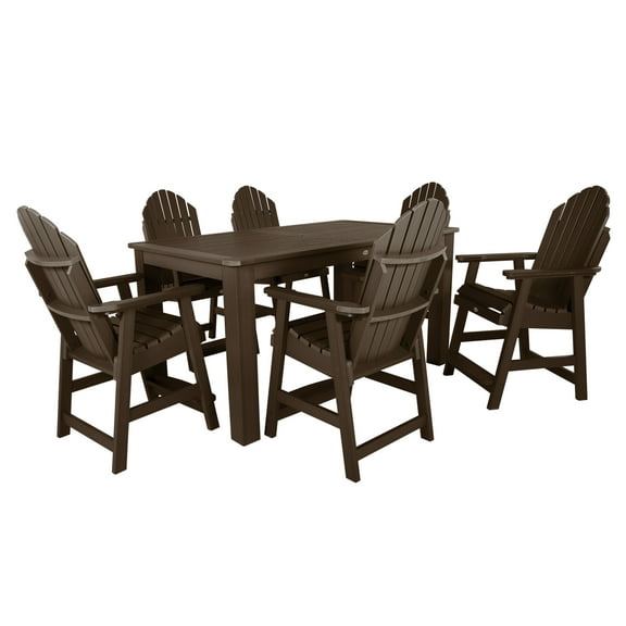 Highwood 7-pc Hamilton Dining Set - 42" x 72" Rectangle Table, Counter Height, Outdoor, Eco-friendly, Synthetic Wood