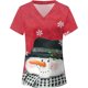 thumbnail image 1 of Pntutb Mujer Navidad Manga corta Cuello en V Uniforme de trabajo Estampado Ropa de trabajo Blusas Jersey Camisetas tops Pntutb Pntutb-6620, 1 of 4