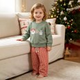 thumbnail image 7 of Gerichy Toddler Baby Boy Christmas Outfit Santa Embroidery Long Sleeve Round Neck Sweatshirt Plaid Pants Set Clothes 12 18 24 Months 2T 3T 4T, 7 of 7