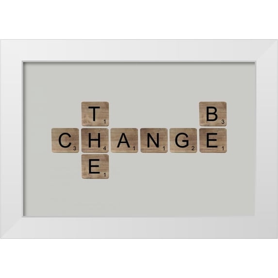 Longfellow Designs 14x11 White Modern Wood Framed Museum Art Print Titled - Be the Change II