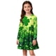 thumbnail image 1 of Vestidos de Manga Larga de las Niñas Tamaño 7-8 Elástico una Línea Twirly Patinador Cuello Redondo Vestido de Recital de la Escuela para Otoño Invierno, 1 of 6