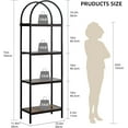 thumbnail image 5 of Memoryfield 4 Tier Arched Bookshelf, Industrial Open Back Bookcase, Modern Freestanding Display Shelving Unit Storage Rack with Metal Frame for Bedroom Living Room, Brown, 5 of 9