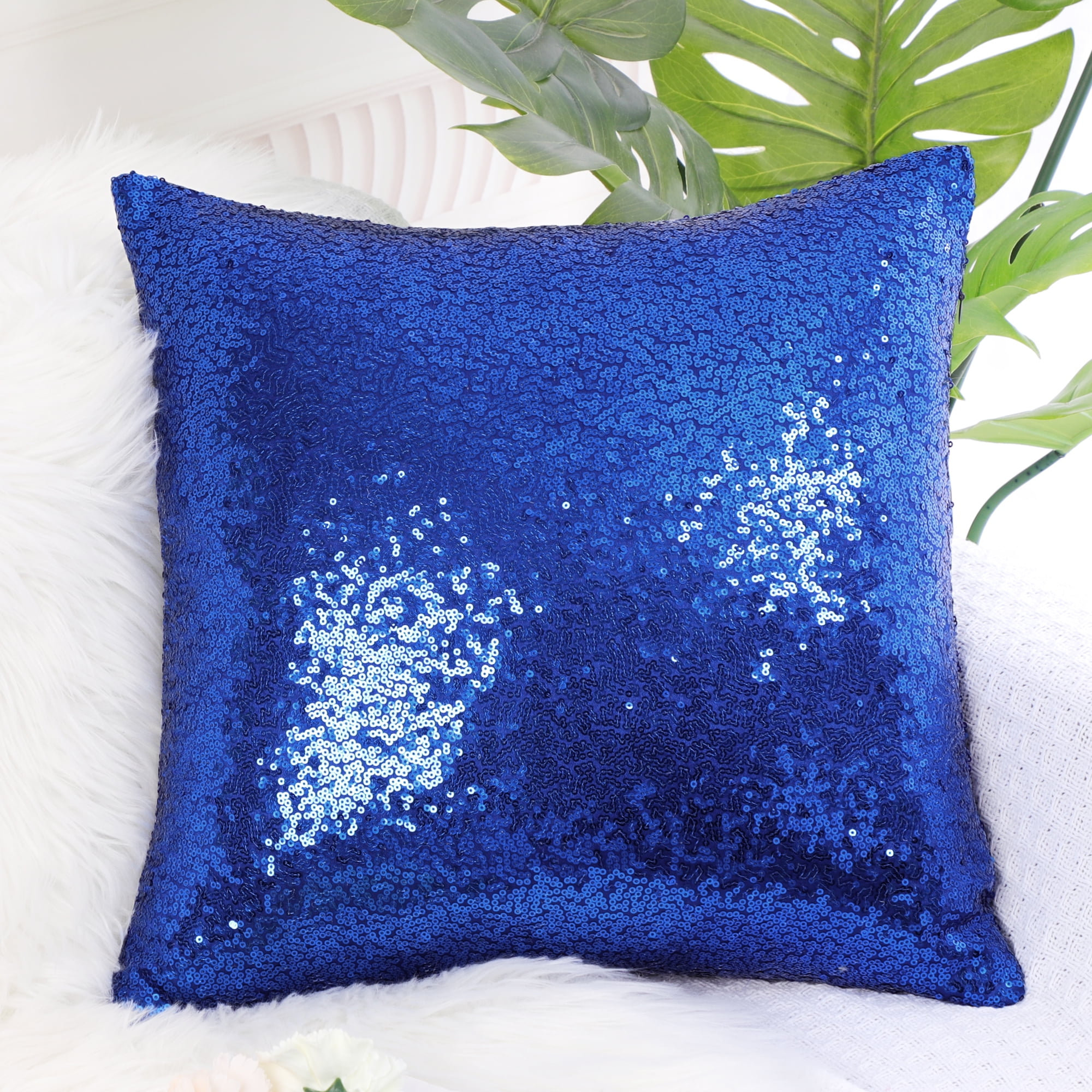 Decorative Pillowcases for Bedroom/Living Room/Sofa/Party Shiny Sparkling Comfy Satin Sequin Cushion Covers uxcell 2 Pcs Silver Tone Sequin Throw Pillow Covers 16 x 16 Inch 