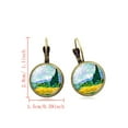 thumbnail image 2 of US Starry Night Van Gogh Sunflower Landscape Painting Glass Drop Dangle Earrings, 2 of 5