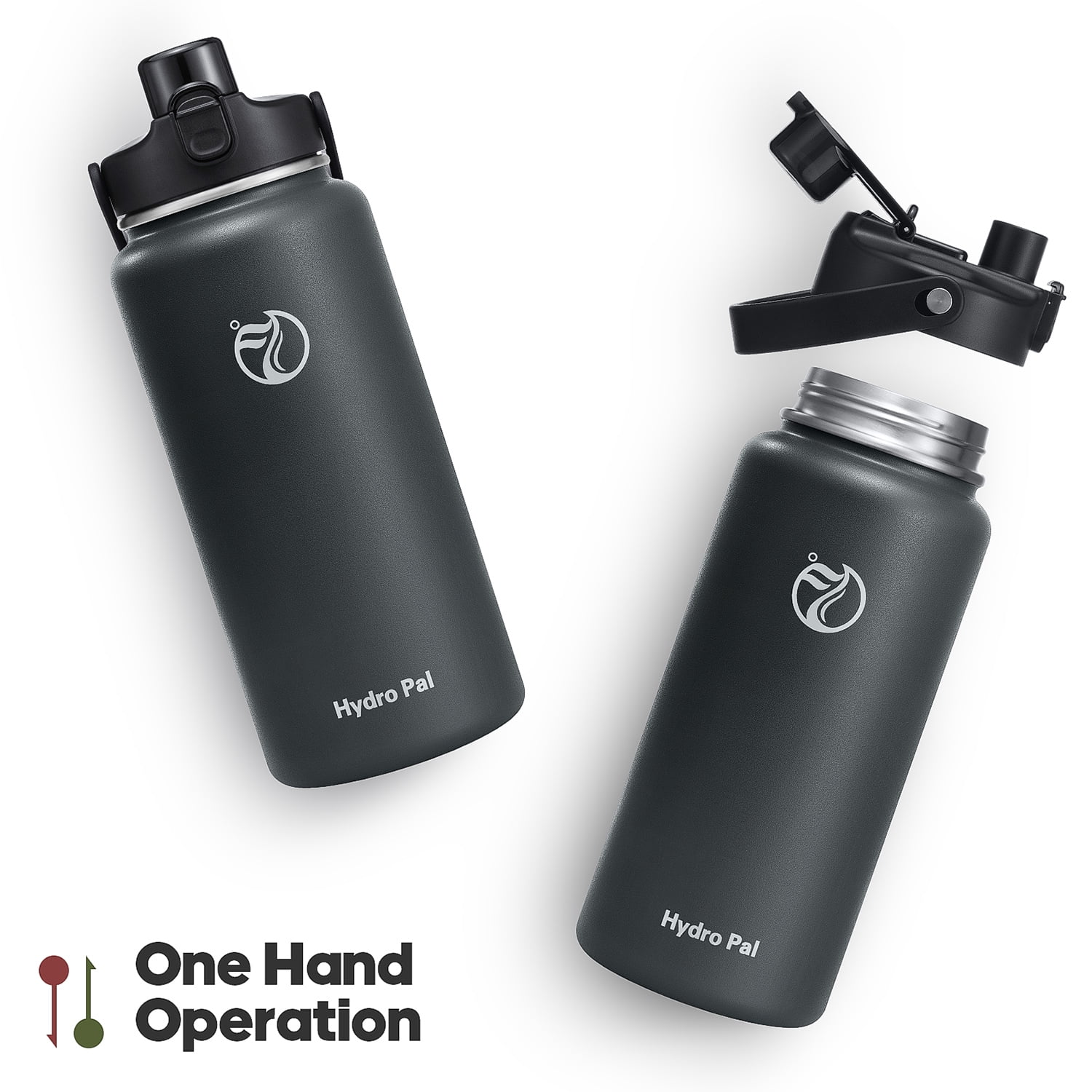 GEDUX 64 oz Insulated Stainless Steel Water Bottle, Half Gallon Water Bottle with 2-in-1 Chug & Straw Lid and Handle, Leak Proof Wide Mouth Vacuum Tumbler for Gym Travel