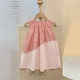 thumbnail image 2 of FamilyThread Girls' Summer Dress Flare Sleeveless Cotton Dress with Round Neck Solid Color Casual Outfit Breathable Baby Dress for 0-12Y, 2 of 3