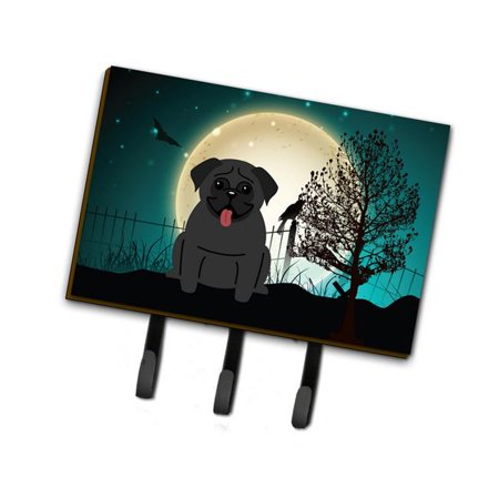 

Halloween Scary Pug Black Leash or Key Holder