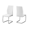 thumbnail image 4 of Dining Chair, Set Of 2, Side, Upholstered, Kitchen, Dining Room, Pu Leather Look, Metal, White, Chrome, Contemporary, Modern, 4 of 6