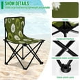 thumbnail image 4 of 600D Oxford Camping Chair Portable Foldable Chair Supports 220 lbs for Picnic, Fishing, Backpacking Green Dandelions Pattern, 4 of 8