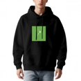 thumbnail image 2 of Men's Long Sleeve Hooded Pullover Sweatshirt - Relaxed Fit with Front Pocket Green Star Graphic Design, 2 of 7