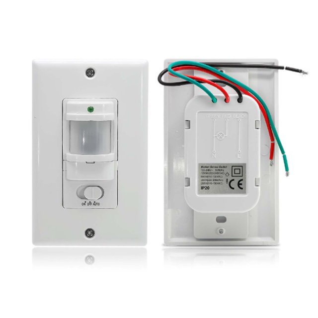 AC 110v PIR Motion Sensor Light Switch Detector Infrared Wall Occupation White