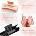 thumbnail image 2 of 8 PCS Claw Clips in Black & Pink, Non-Slip Matte Finish 4.33 In Square Hair Claw for Thick Thin Curly Hair Women & girls, Jumbo Clamps with Big Open Design, Ideal for Travel, Yoga, or Daily Use, 2 of 5