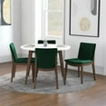 thumbnail image 2 of Pemberly Row 5-Piece Modern Round Dining Set w/ 4 Velvet Dining Chairs in Green, 2 of 6