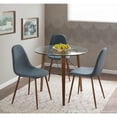 thumbnail image 6 of LumiSource Walnut, Blue Pebble Dining Chair - Set of 2, 6 of 13