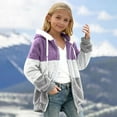 thumbnail image 2 of JIAYUE Girls Outerwear Coats Long Sleeve Unisex Reversible Hooded Color Fleece For Boys All Season Cozy Warm Trendy Kids Jacket, 2 of 6