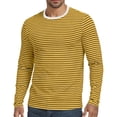 thumbnail image 2 of Klisyaur Striped Shirts for Mens Long Sleeve Crew Neck Casual Comfortable Fashion Soft Tee Regular Tops, 2 of 5