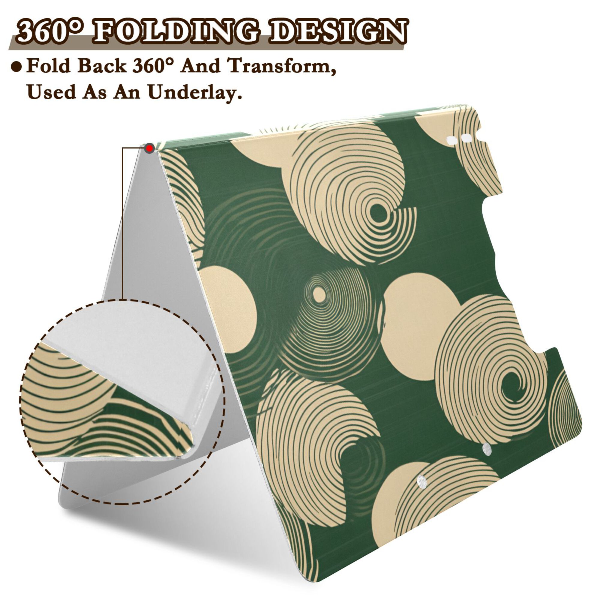 FORMRS A4 Clipboard Folder with Pen Holder Horizontal Foldable School Office Binder, Beige Abstract