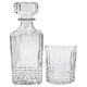 thumbnail image 1 of Juego de Decantador Licorera Tapa Hermética con 4 Vasos de Vidrio Grueso con Diseño de Relieve Líneas, Modelo Birmingham, Ideal para Vino o Whisky con Caja de Regalo, 1 of 5
