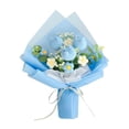thumbnail image 5 of Tongina Completed Crochet Flower Bouquet Artificial Flowers Flower Valentines Day Gift Decorative Knitted Flowers for Home Anniversary Blue, 5 of 8