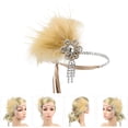 thumbnail image 2 of Flapper Headband Plume Headpiece 1920s Headband Bling Sparkling Flapper Accessory, 2 of 8