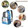 thumbnail image 5 of COEQINE Clear Book Bag for College Travel, 17 Inch See Through Large Backpack for Stadium, PVC Polyester Travel Backpack for Women, Casual Daypack for Work School, Elephant Rainbow Bubble, 5 of 7