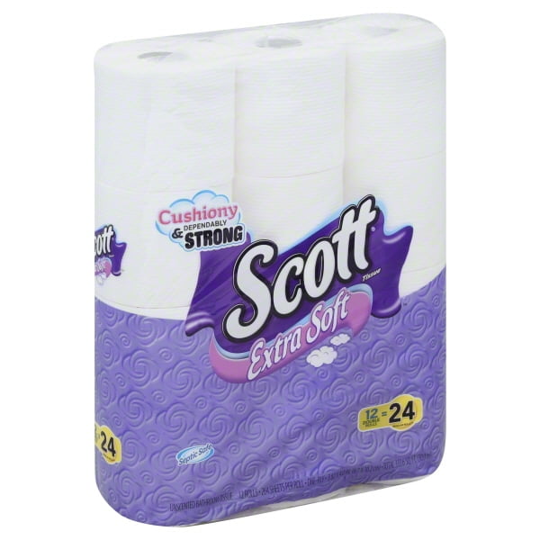 Scott Extra Soft Unscented Bathroom Tissue, 12 count - Walmart.com
