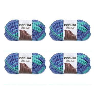 Bernat® Blanket™ #6 Super Bulky Polyester Yarn, Ocean Shades 10.5oz/300g, 220 Yards (4 Pack)