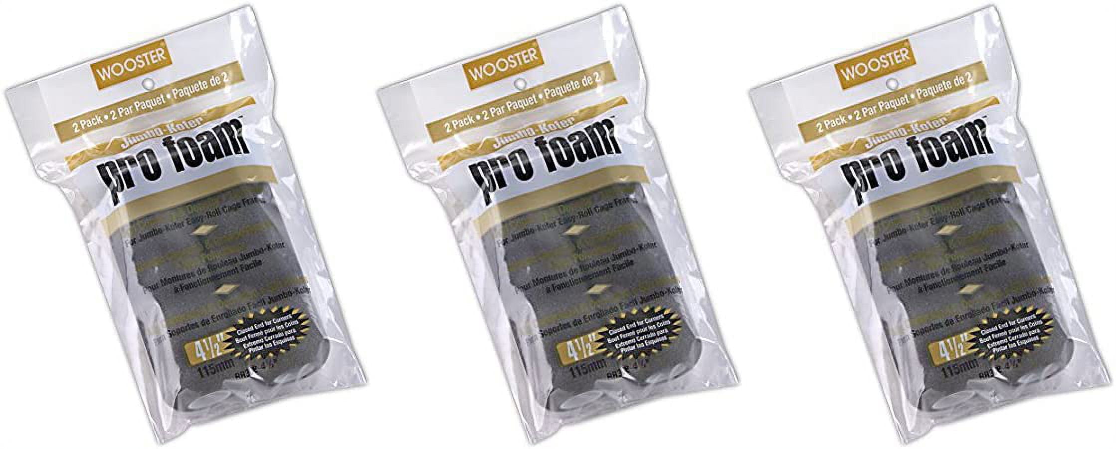 Wooster 4.5" Jumbo-Koter Pro Foam Closed-End 3 Sets Of 2-Pack Roller Cover # RR308-4.5-3PK