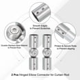 thumbnail image 3 of Conector de Varilla de Cortina de Esquina Uxcell, 2 Pcs Conector de Varilla de Cortina Ajustable para Varilla de 3/4", Plata, 3 of 7