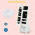 thumbnail image 2 of YYAo Kids Jewelry Armoire Cabinet, Jewelry Organizer, Children Dress Up Jewelry Cabinet,Freestanding Kids Jewelry Armoire Cabinet with Storage and 2 Tilt Angles-White, 2 of 7