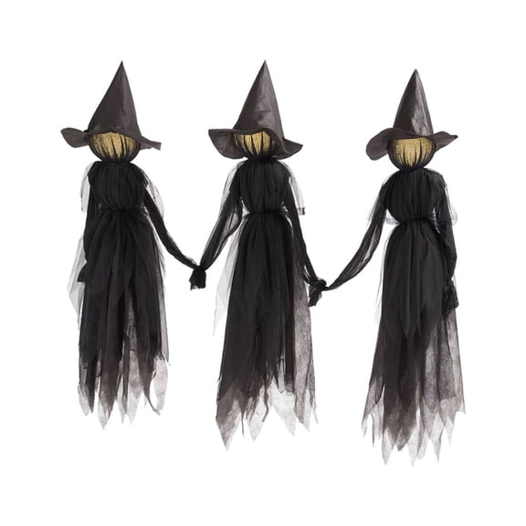 Vikakiooze 2023 Halloween Decorations Outdoor Glowing 3 People Holding Hands Witch Scary Decor for Home Outside Yard Lawn Garden Party Decorac Summer Clearance