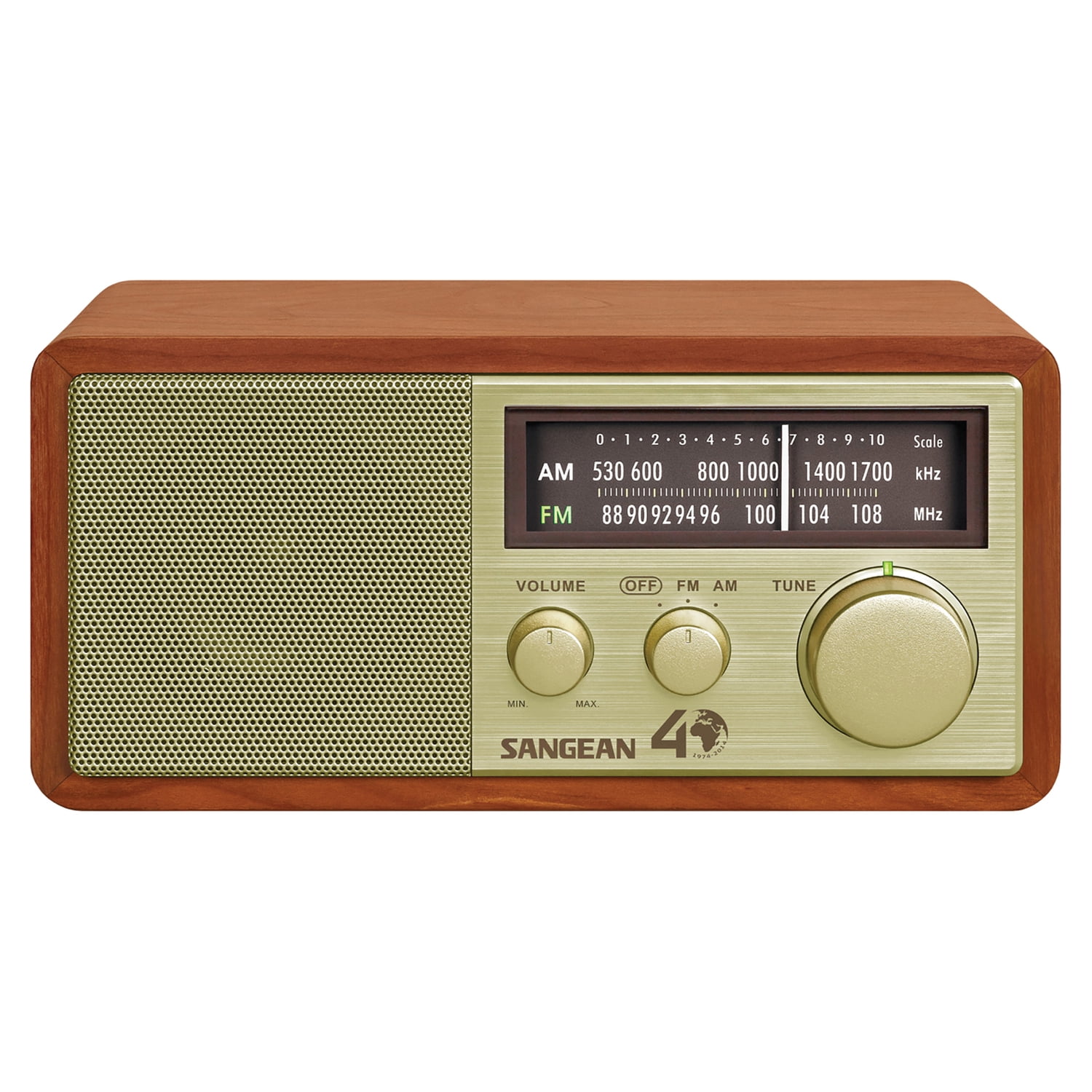 Sangean WR-11SE 40th Anniversary Edition Hi-Fi Tabletop Retro Wooden Cabinet AM/FM Analog Radio Receiver, WR-11SEPT