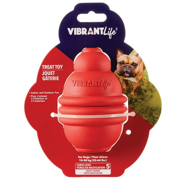 Vibrant Life Rubber Large, Medium Red Treat Dispenser Dog Toys